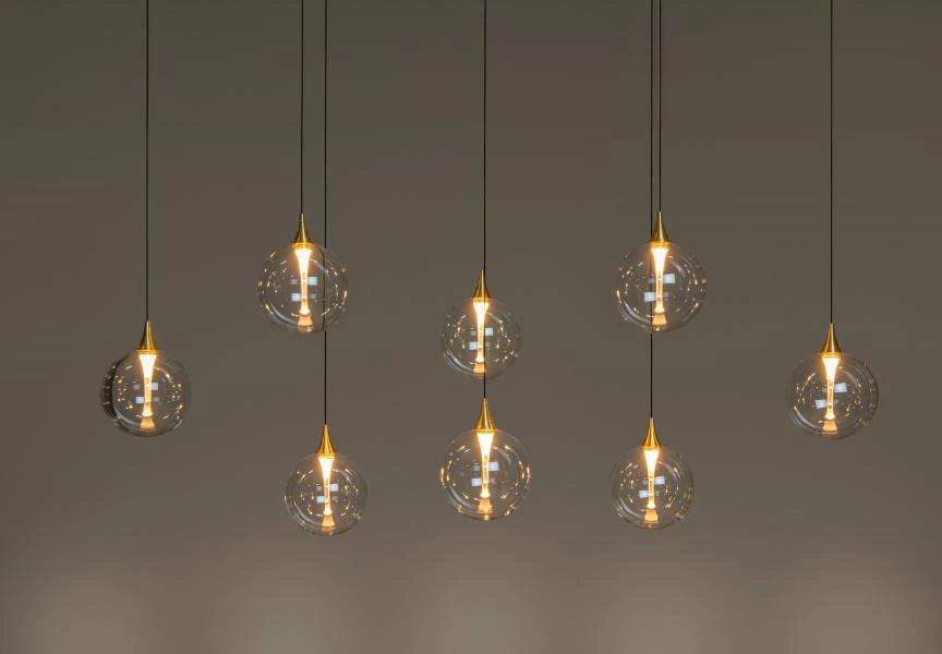 Lucide Premium GISELA - Pendelleuchten - LED Dim. - 8x3,9W 2700K - Transparent - Atmosphäre 2
